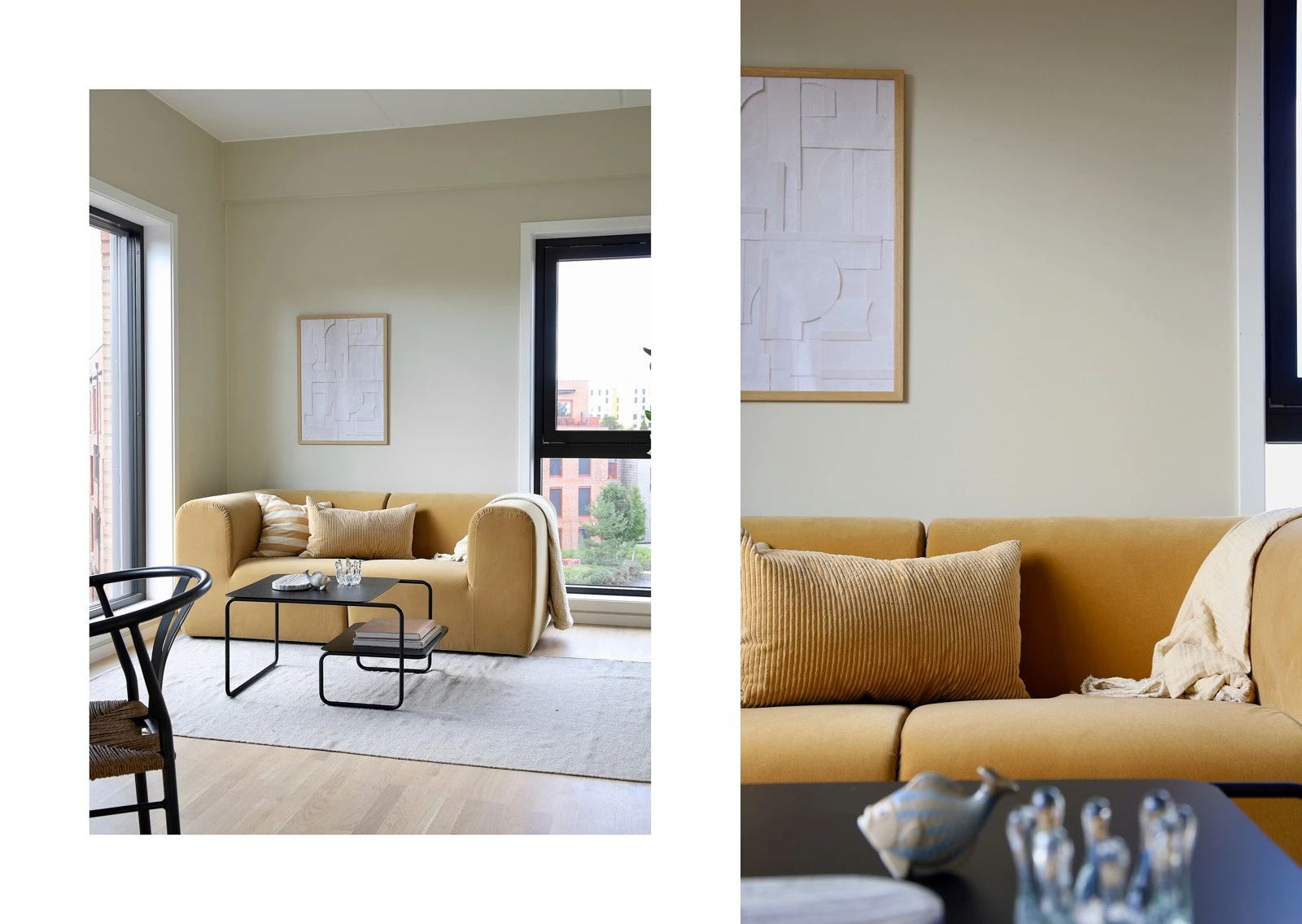 Hele leiligheten er malt i samme fargetoner for et helhetlig uttrykk Galleribilde