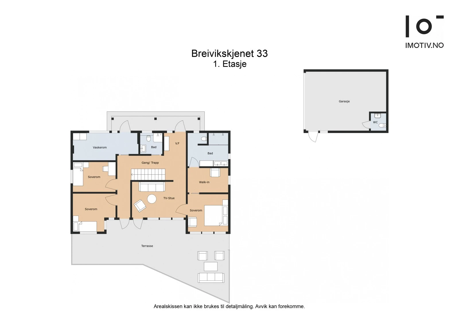 Plantegning 1. etasje og garasje Galleribilde