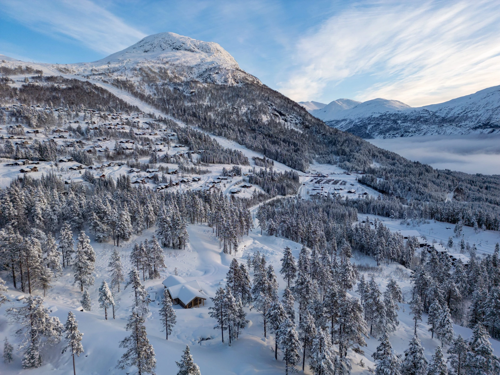Utsikt utover hyttefeltet Galleribilde
