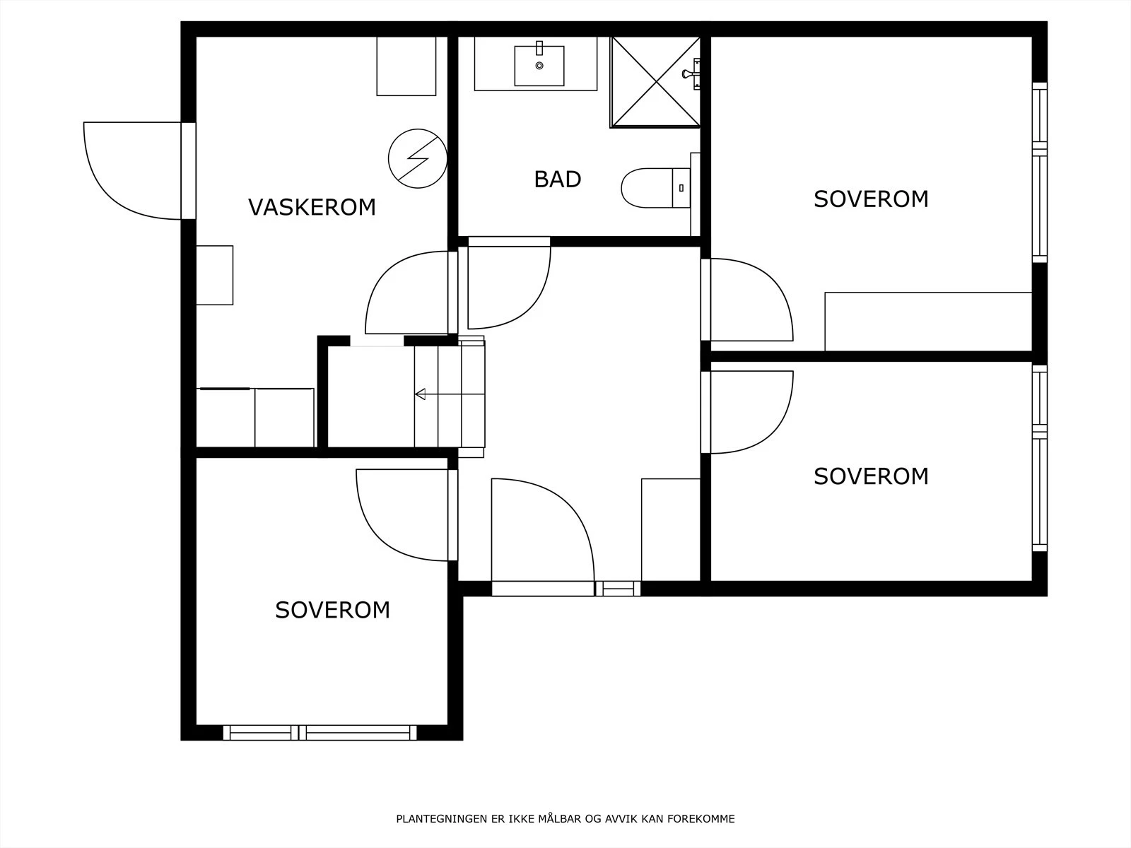 I første etasje er det følgende planløsning Galleribilde