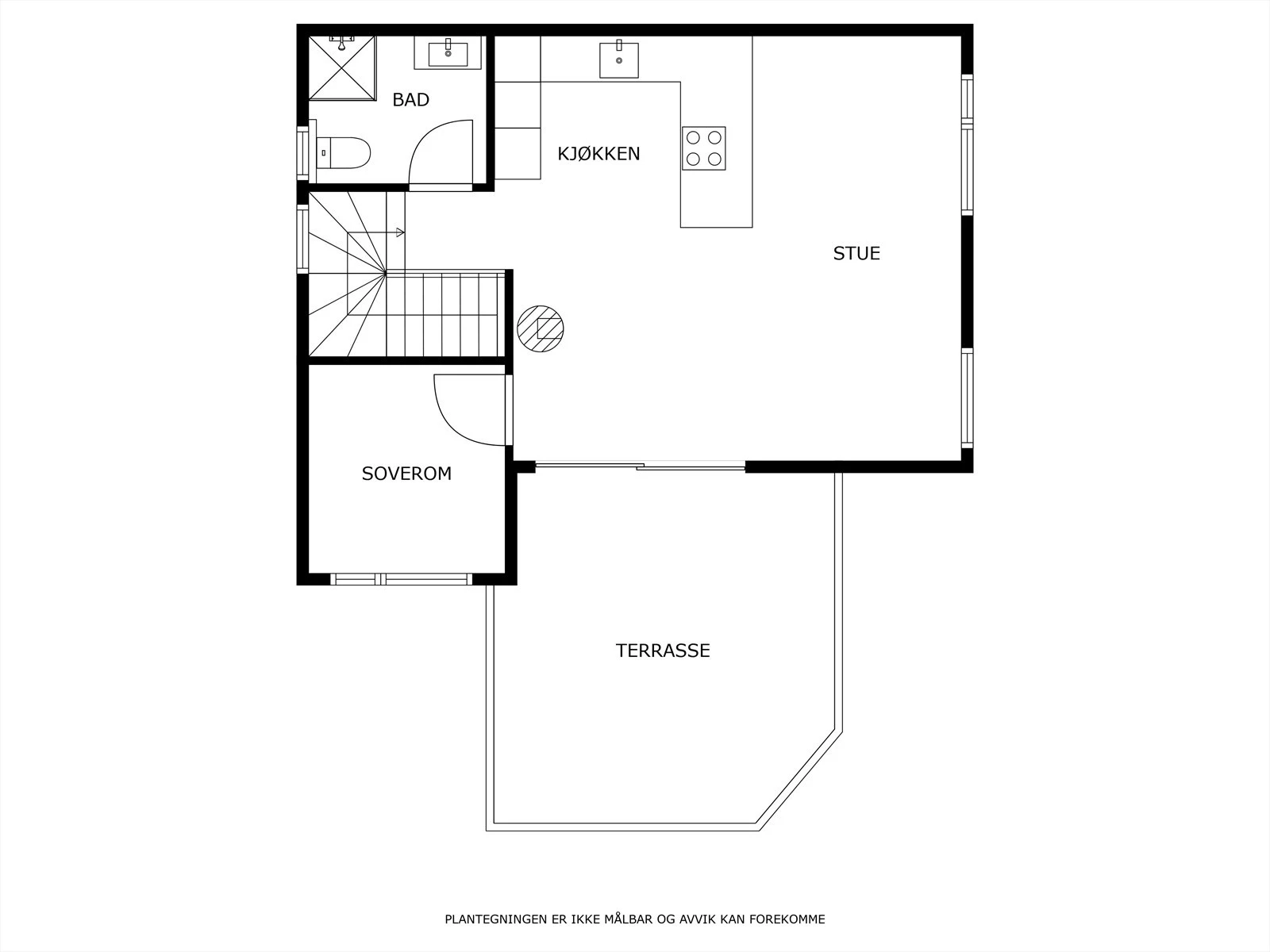 I boligens 2. etasje er det følgende planløsning Galleribilde