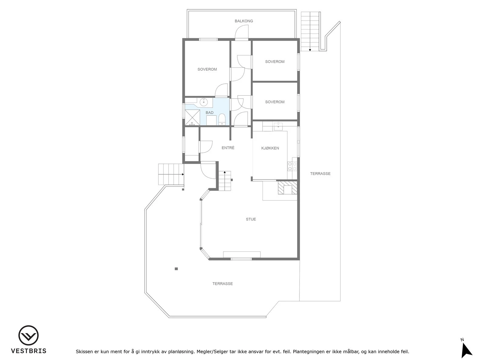 Plantegning - Hovedetasje Galleribilde