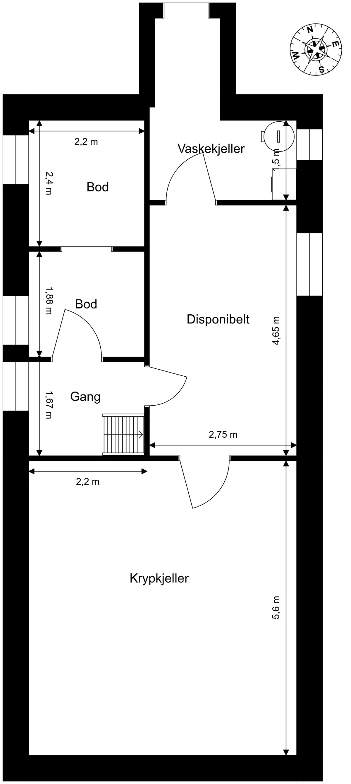 Plantegning underetasje. Galleribilde