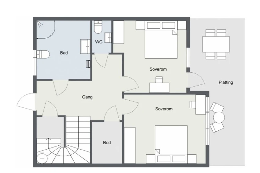 Plantegning 1. etasje Galleribilde