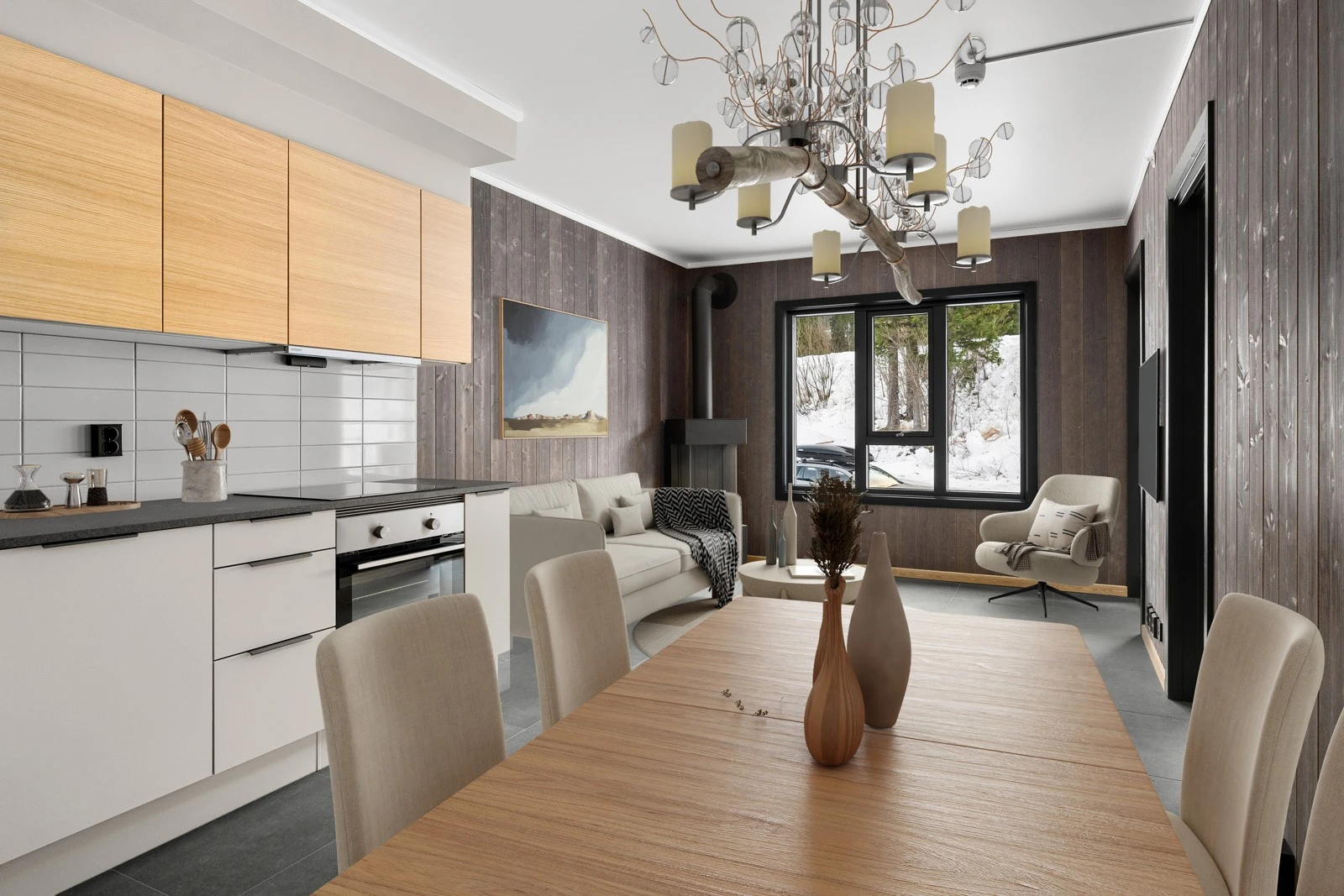 Selveierleilighet med super planløsning. Bildet er digitalt stylet. Galleribilde