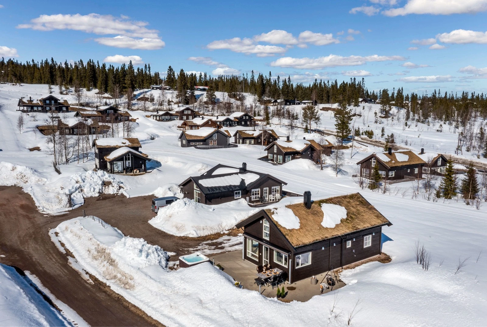 Hytta har en svært attraktiv beliggenhet på ett av Trysils mest populære hytteområder Galleribilde