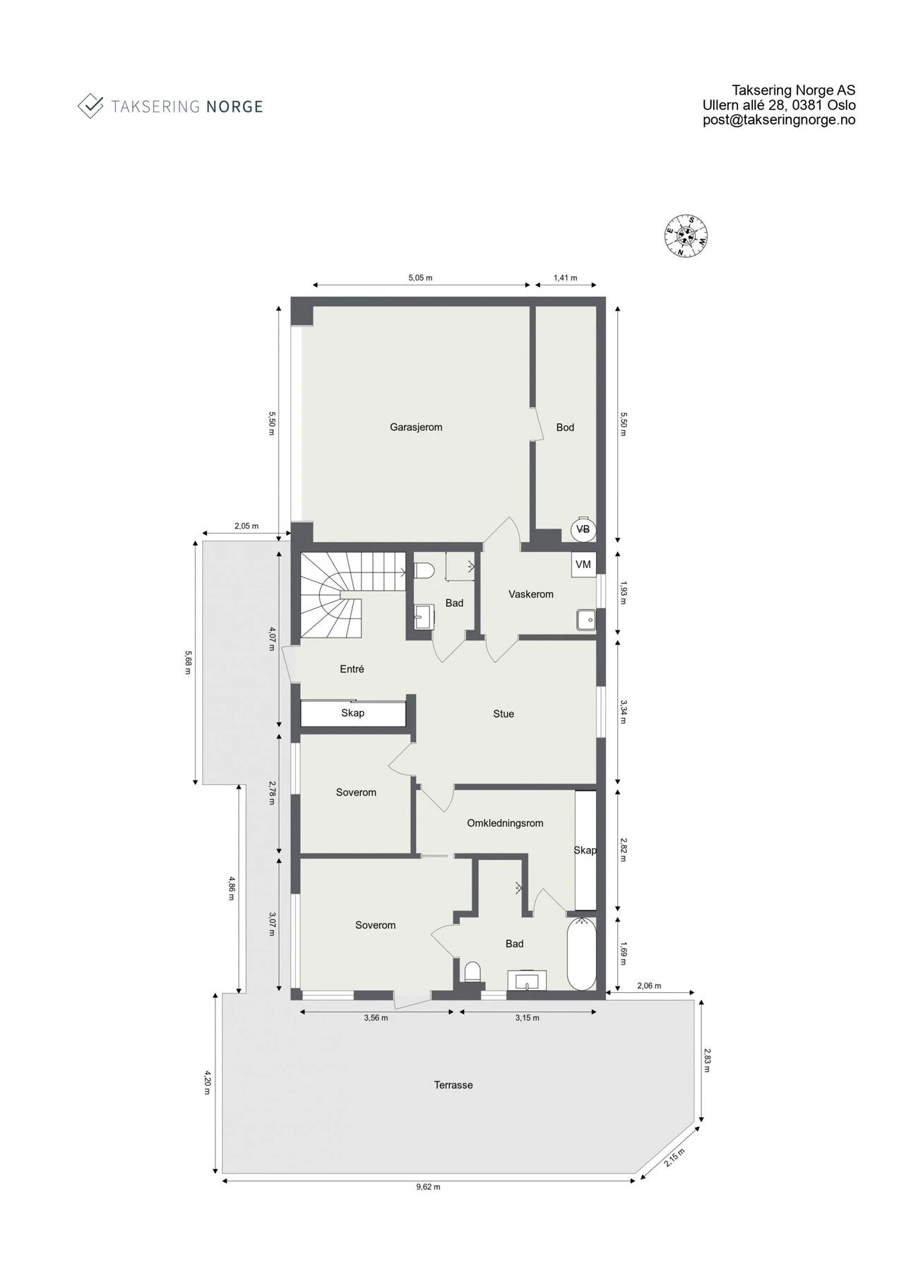 Plantegning 1. etasje: BRA-i: 109 kvm| TBA: 60 kvm. Galleribilde