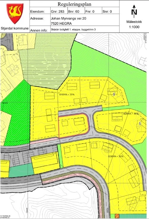 Reguleringskart Johan Myrvangs vei 20 Galleribilde