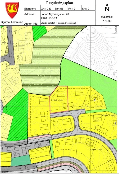Reguleringskart Johan Myrvangs vei 26 Galleribilde