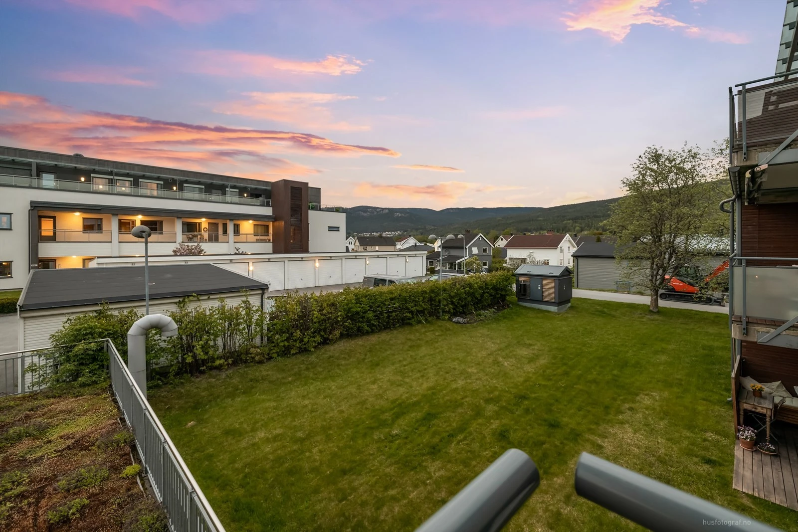 Svært gode solforhold på balkongen.