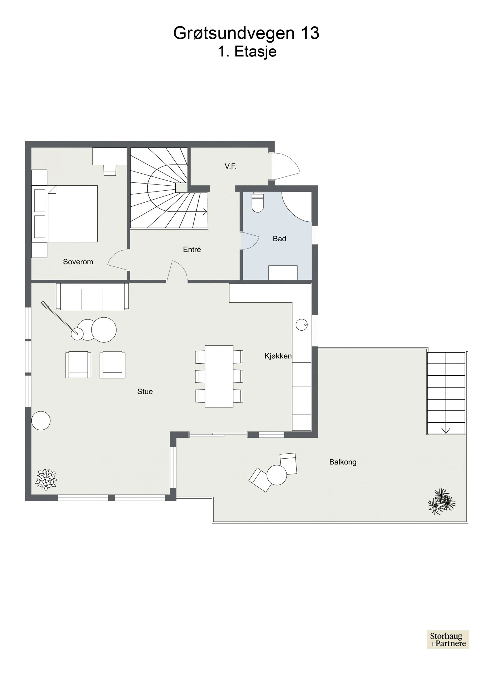 Plantegning 1. etasje Galleribilde