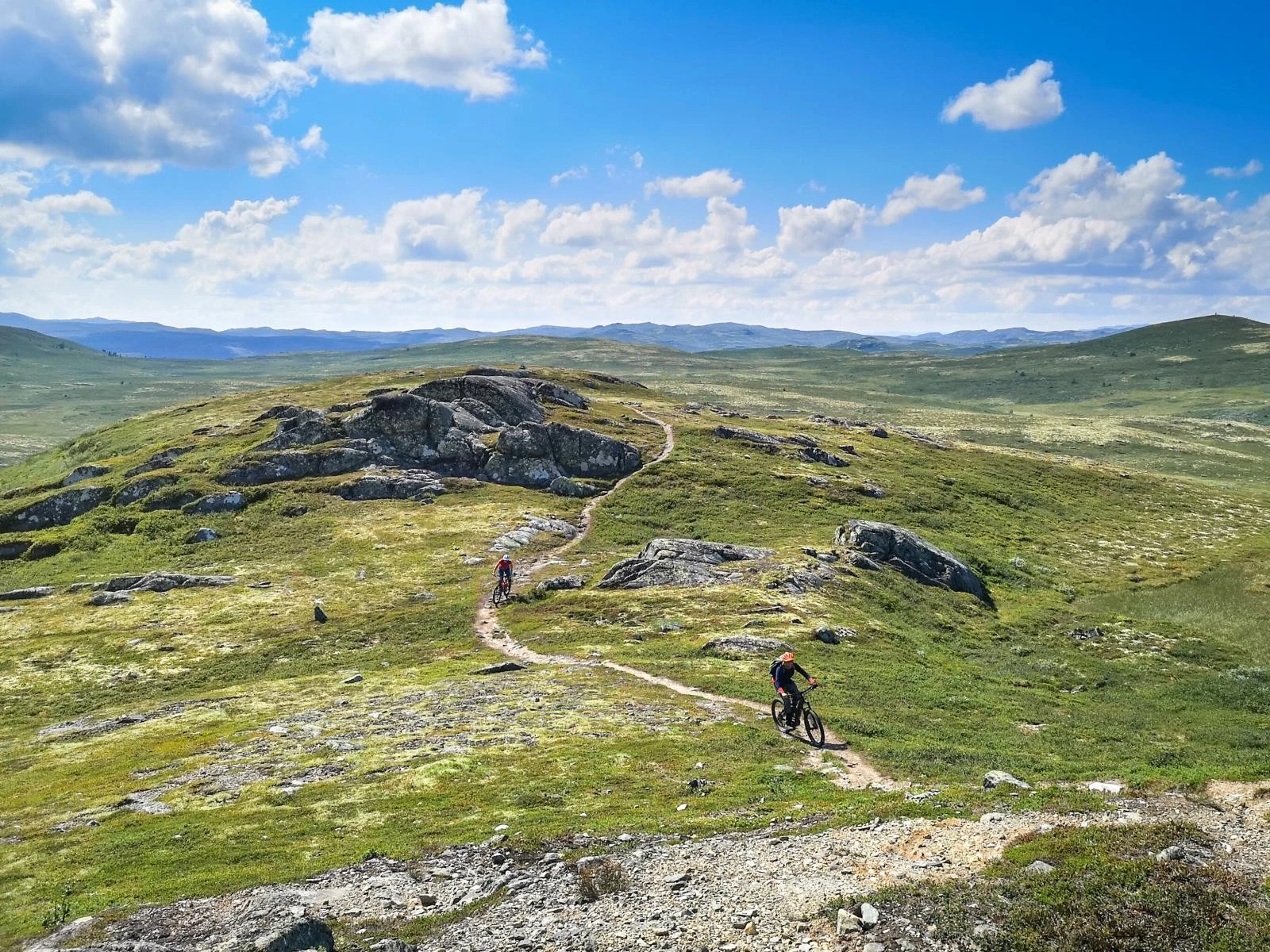 En av de store attraksjonene er Hallingspranget, en 15 km lang sykkeltrase fra Syningen (1100 m.o.h.) til Nesbyen sentrum - Nordeuropas lengste sykkelsti Galleribilde