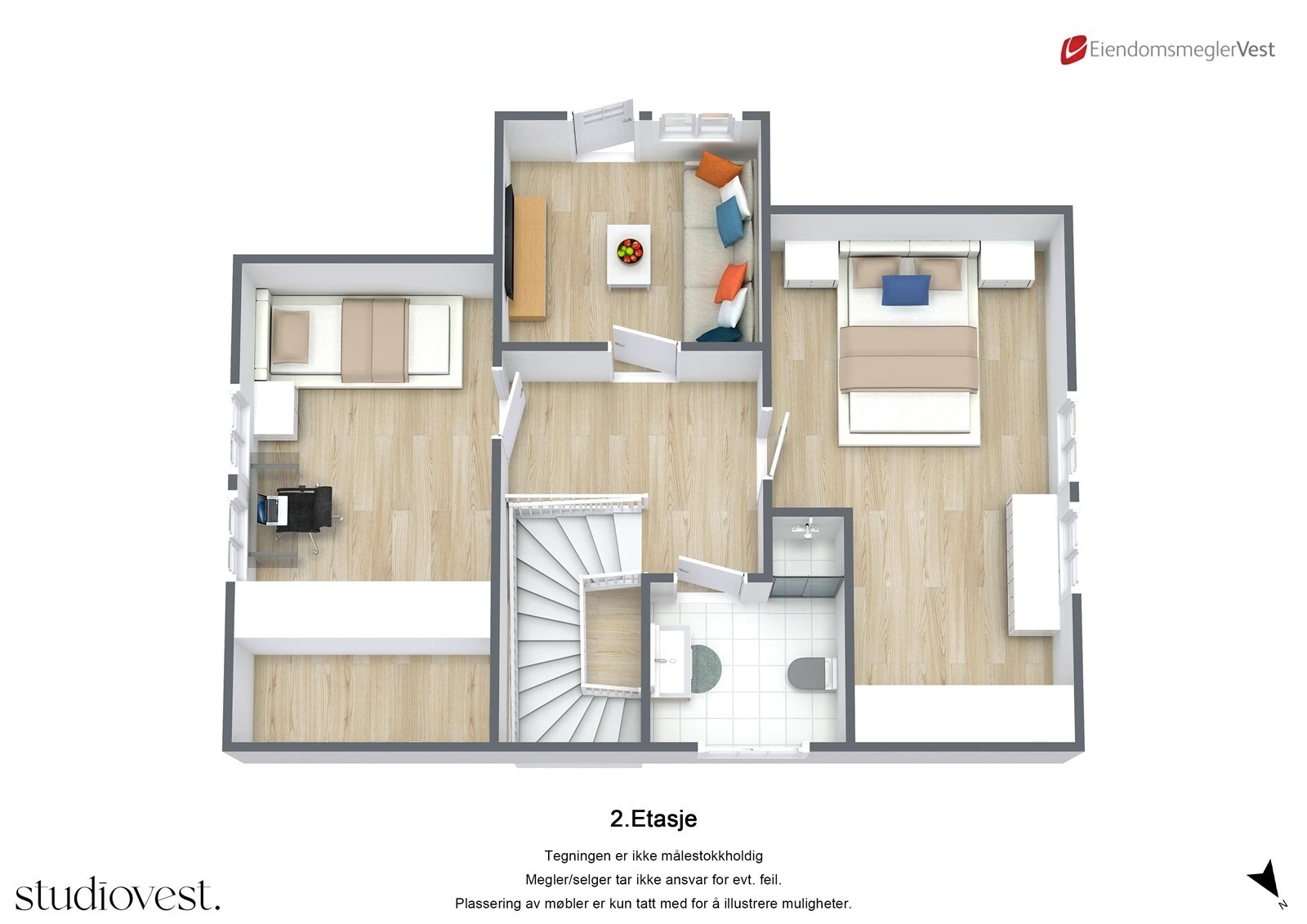 Planskisse 3D: Loft. Galleribilde