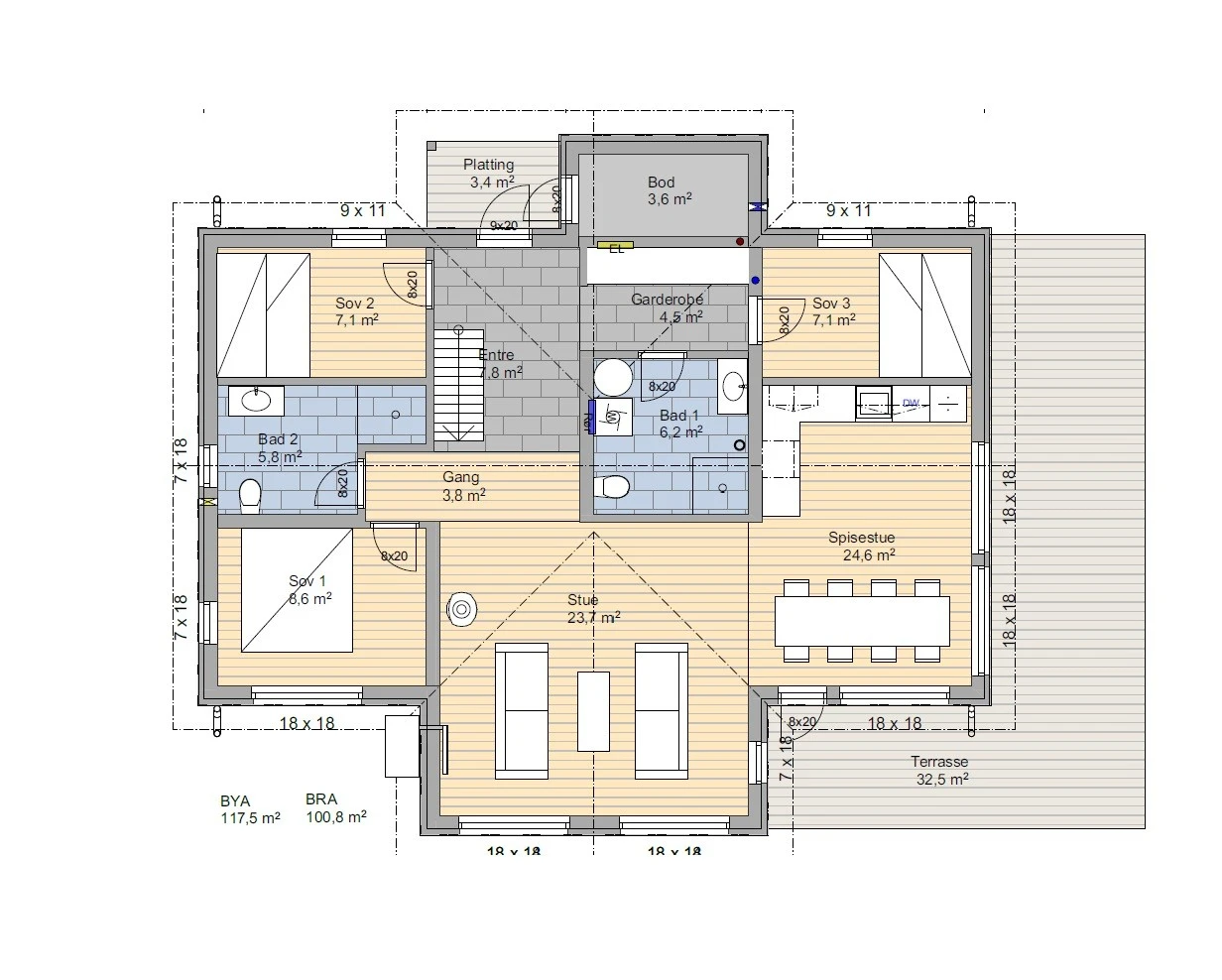Plantegning 1. etasje - kun ment som illustrasjon Galleribilde