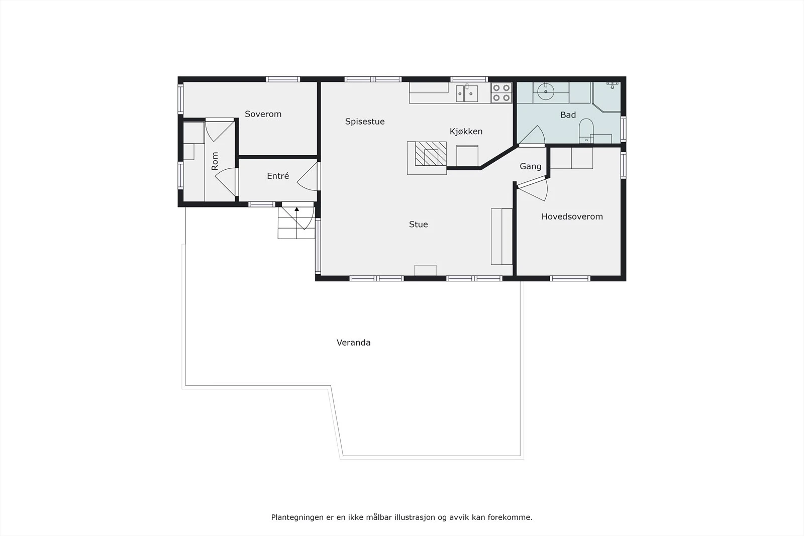 Plantegning hovedhytte. Galleribilde
