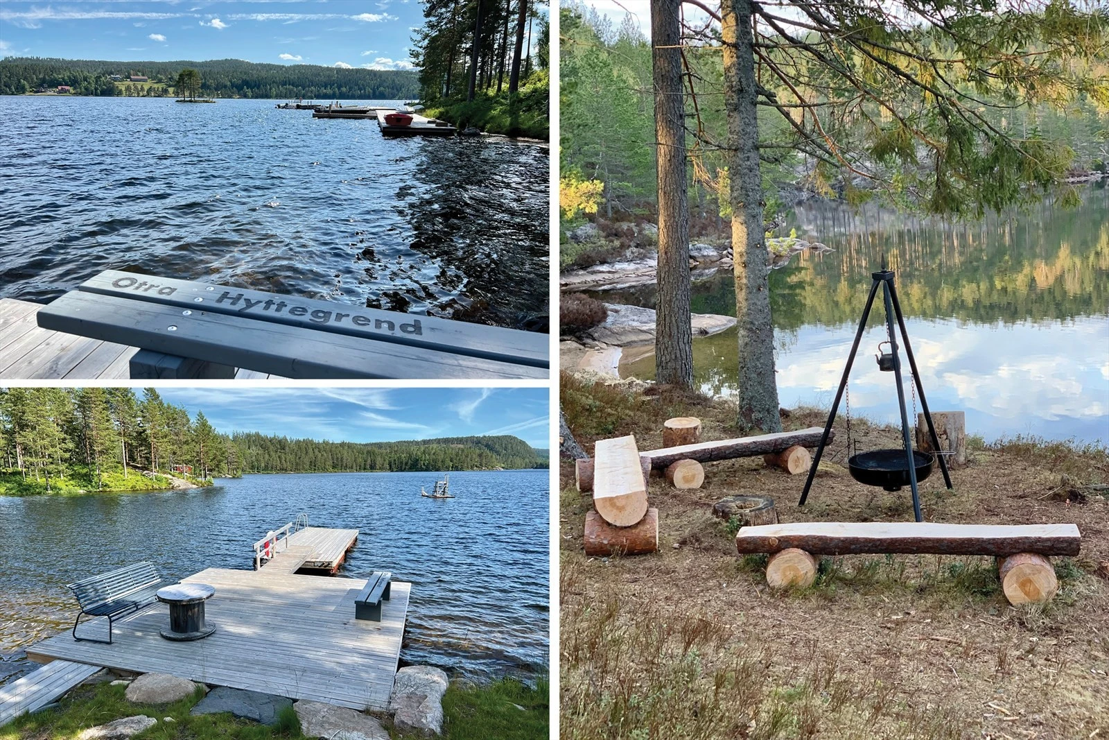 Fellesareal med badebrygge og grillplass Galleribilde