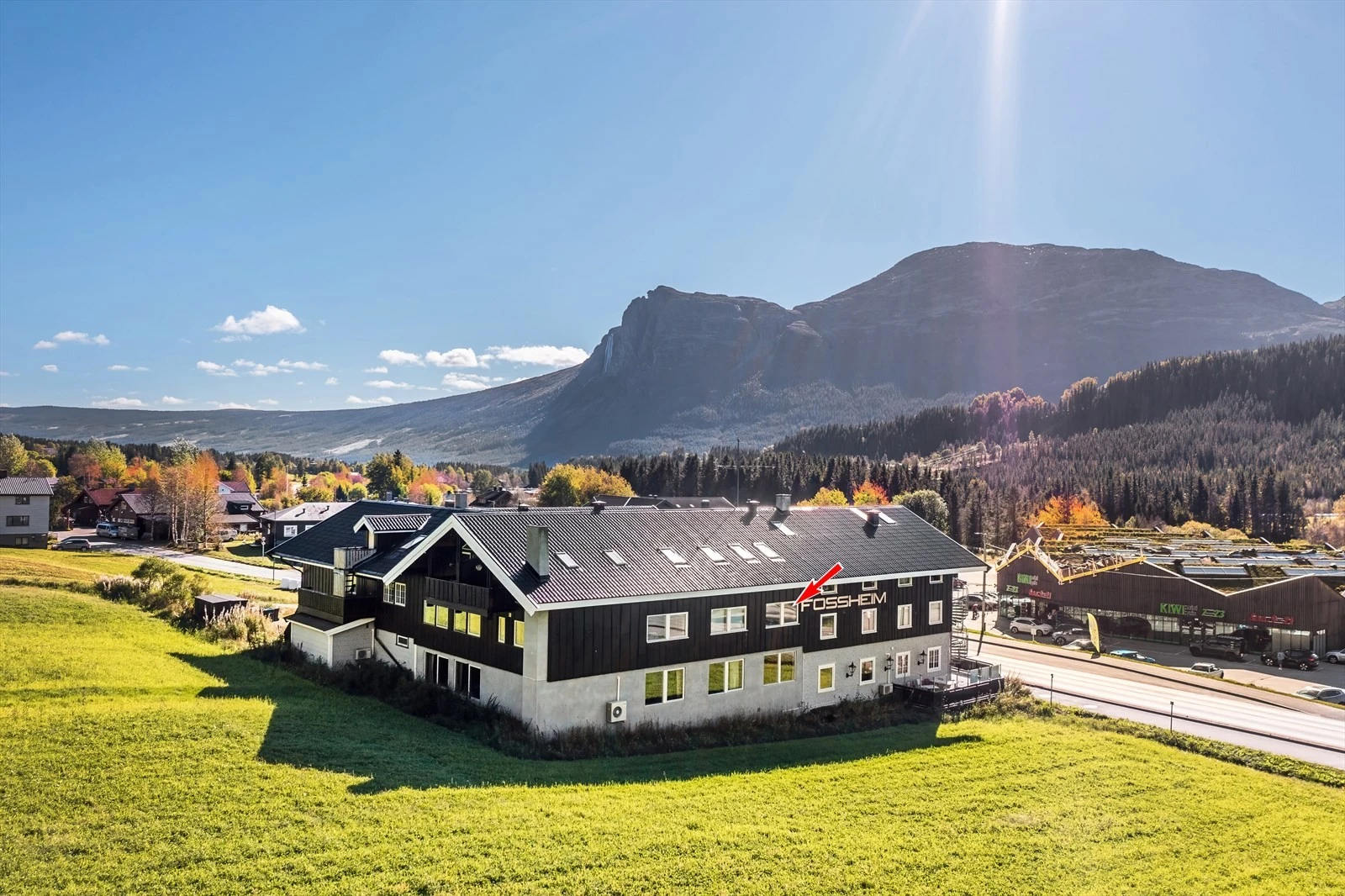 Fossheim Lodge er et "landemerke" i Hemsedal og har et unikt felles konsept. Galleribilde