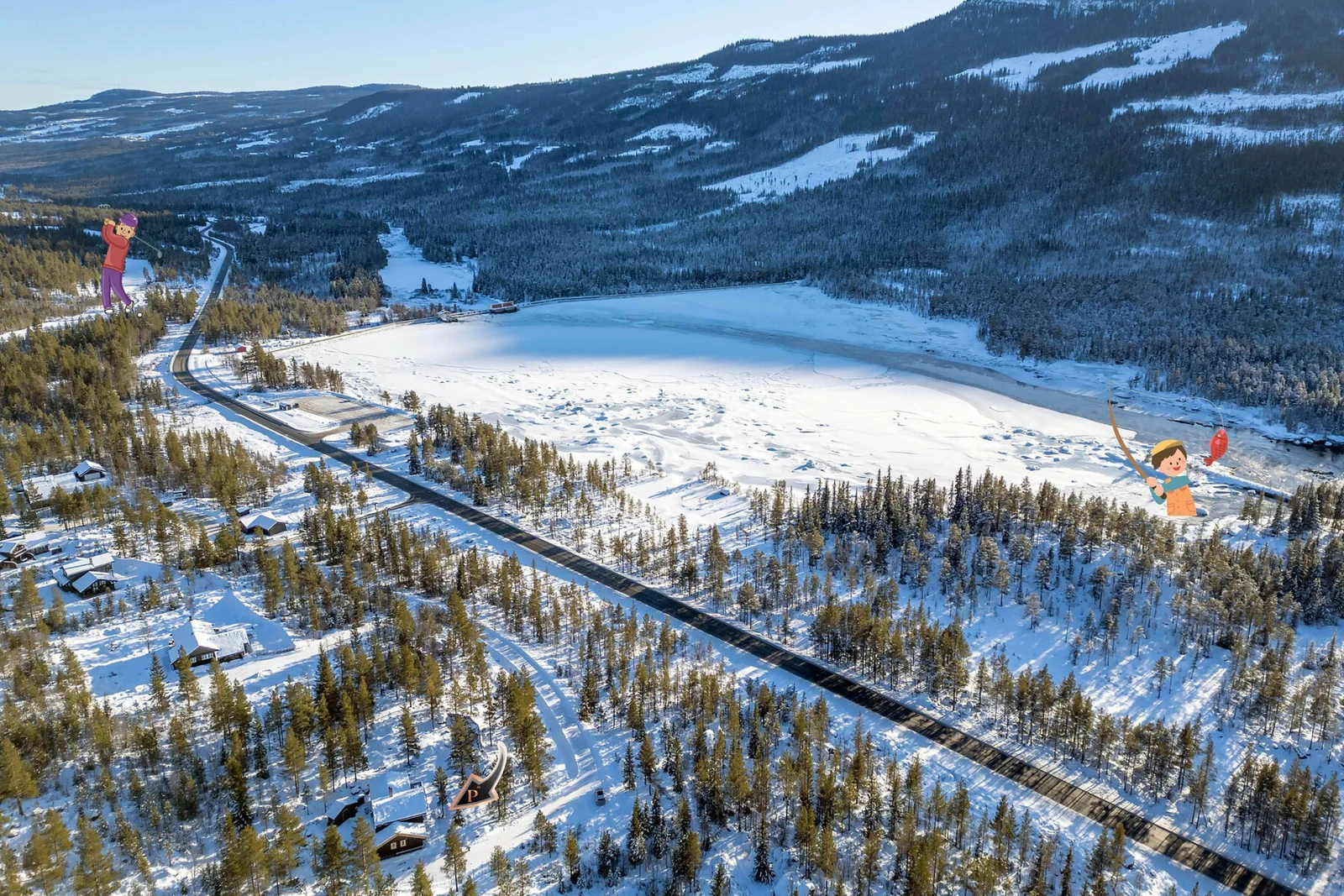 Nærområdet byr på blant annet golf, fiske- og skimuligheter. Galleribilde