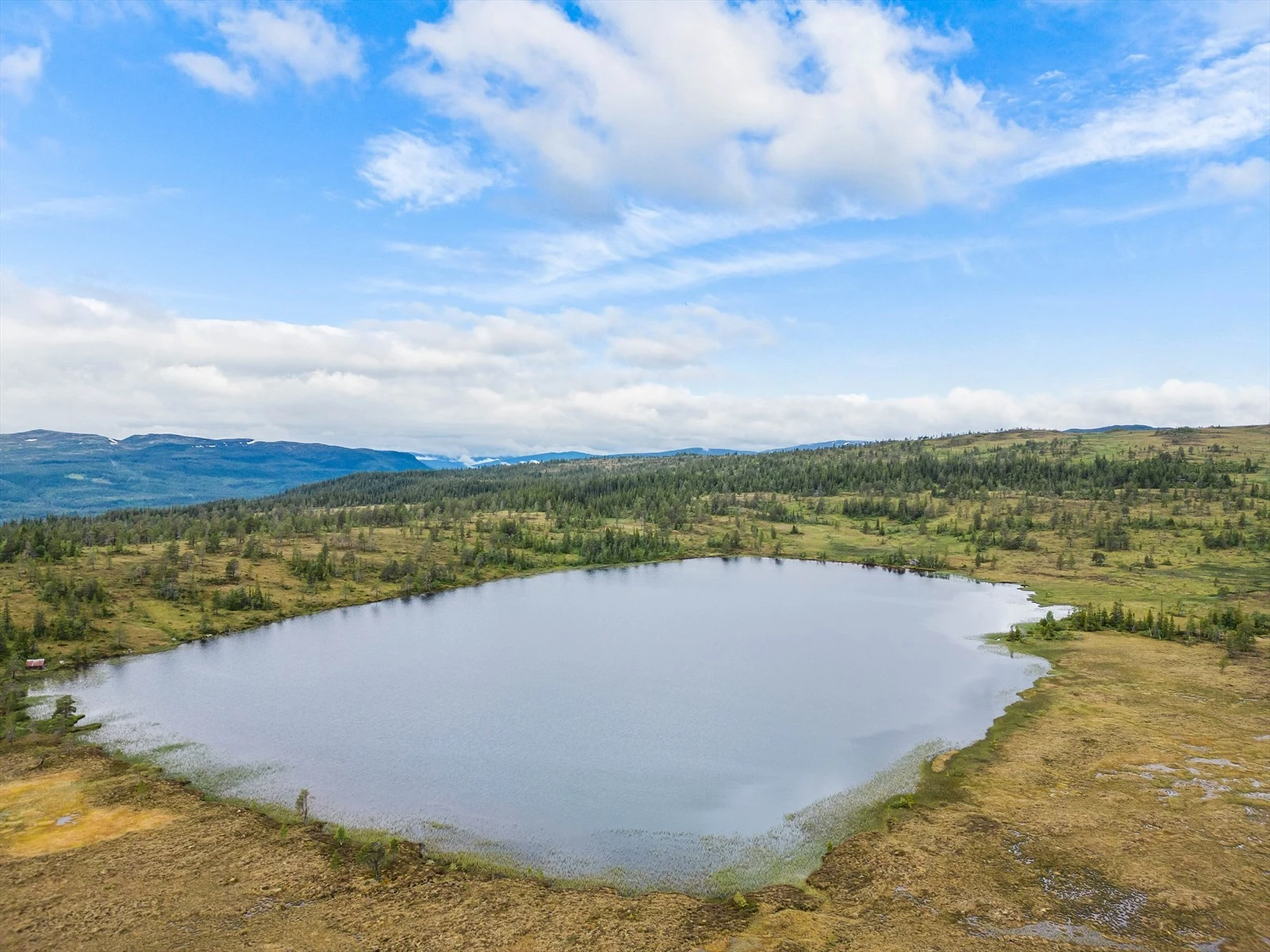 Gode bademuligheter i en innsjø rett ved hytten. Galleribilde