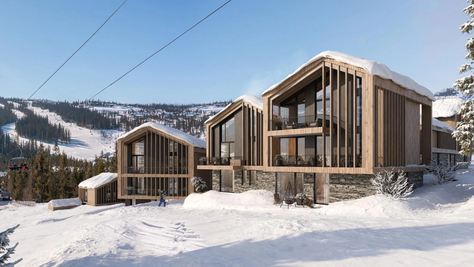 Lekker arkitektur! Materialer av tre, glass og mur. Galleribilde