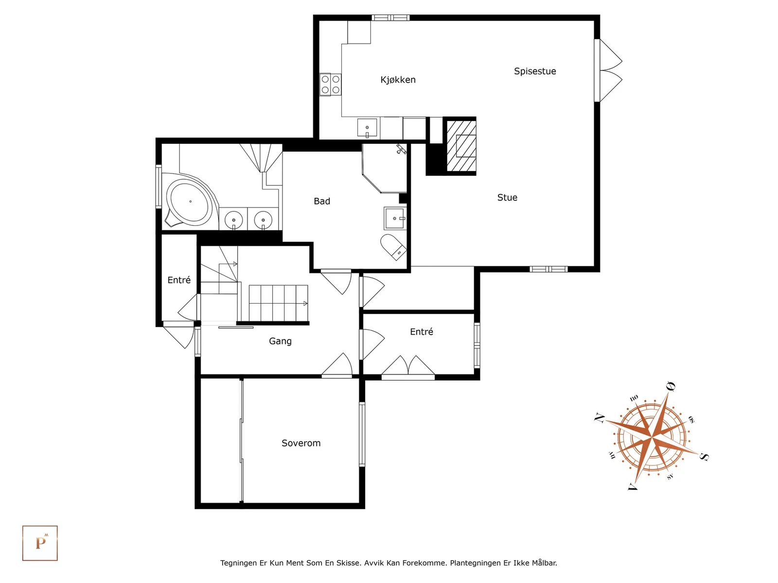 Plantegning 1. etg Galleribilde