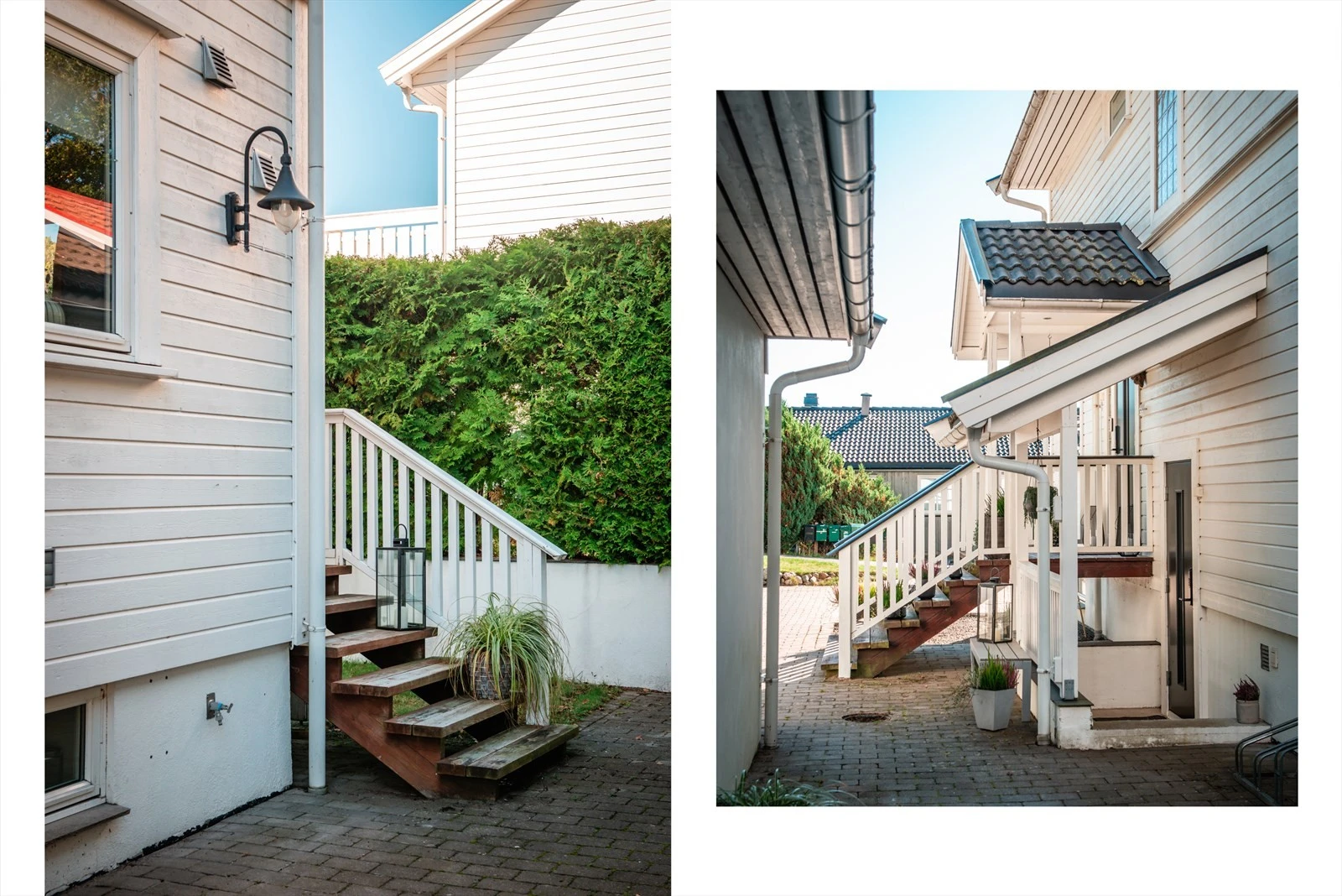 Det er hovedinngangsdør, inngang til underetasjen og en til vaskerommet, i tillegg til 2 verandainnganger. Galleribilde