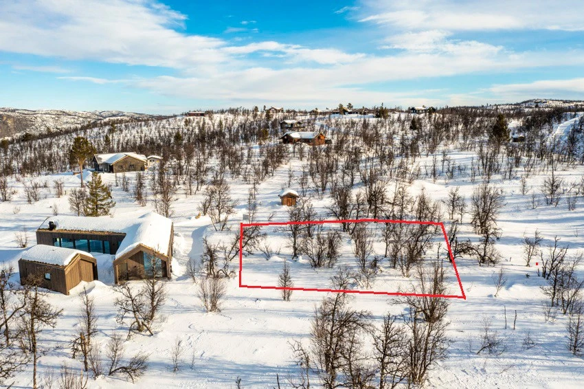 Omtrentlig angitte, skisserte grenser for tomten. Avvik kan forekomme. Galleribilde