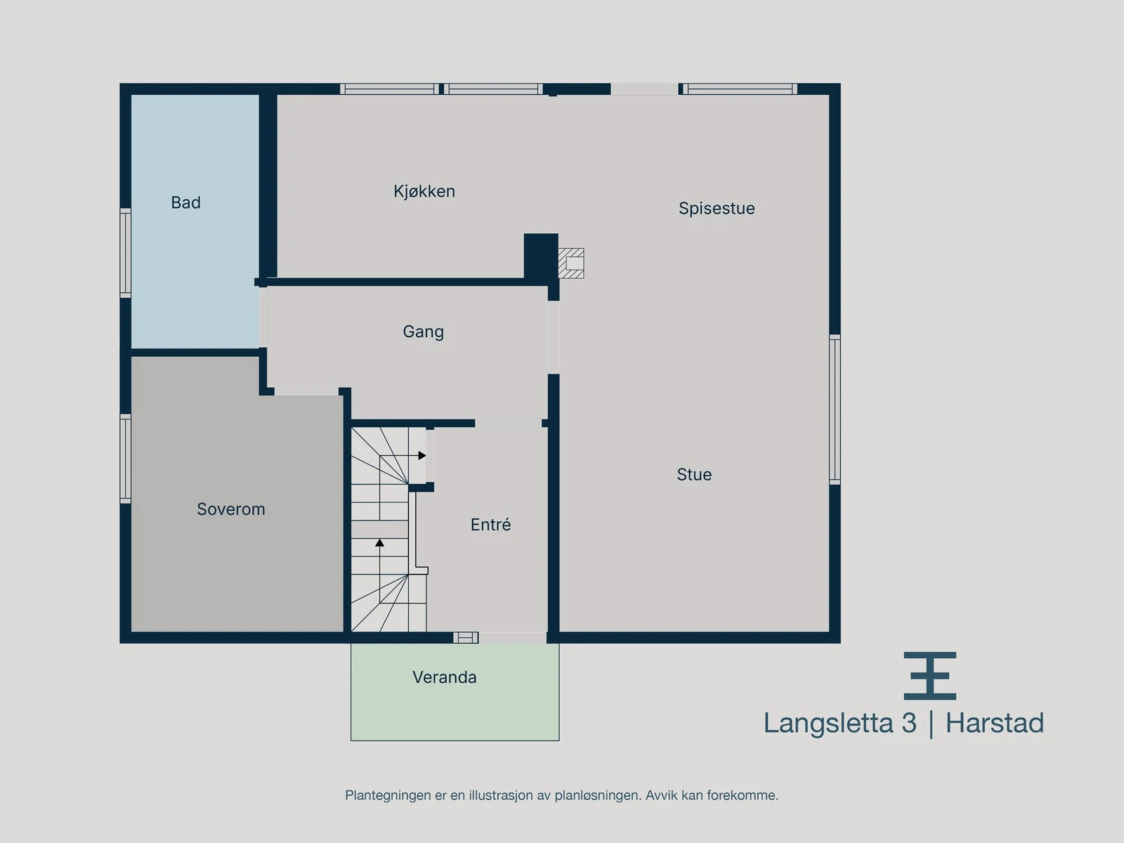Plantegning 1. etasje Galleribilde
