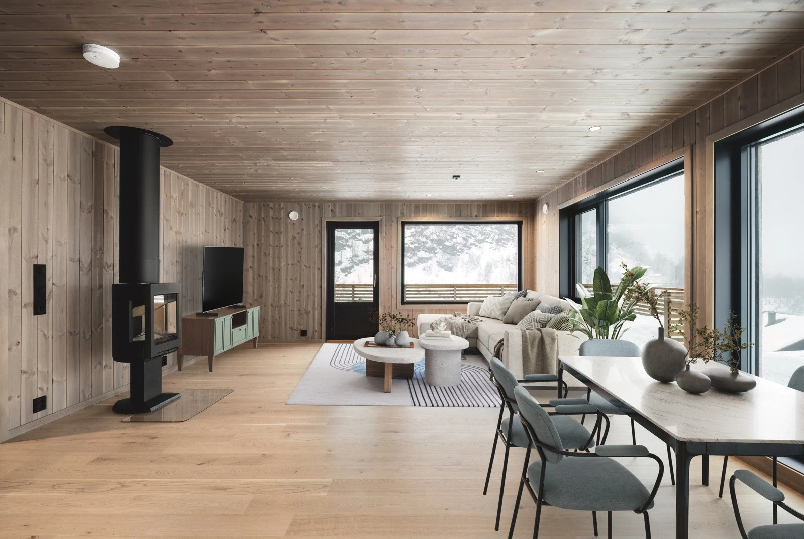 Dør ut til uteområdet og stor terrasse. Galleribilde