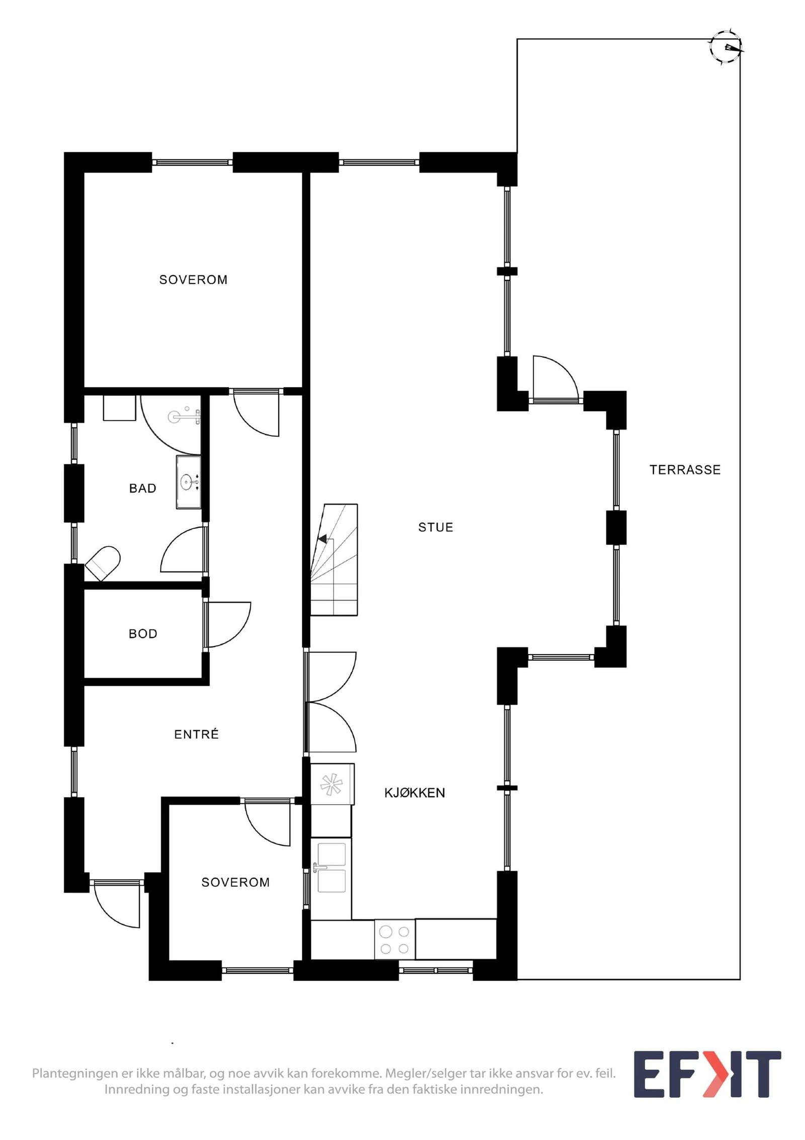 Plantegning 1. etasje Galleribilde