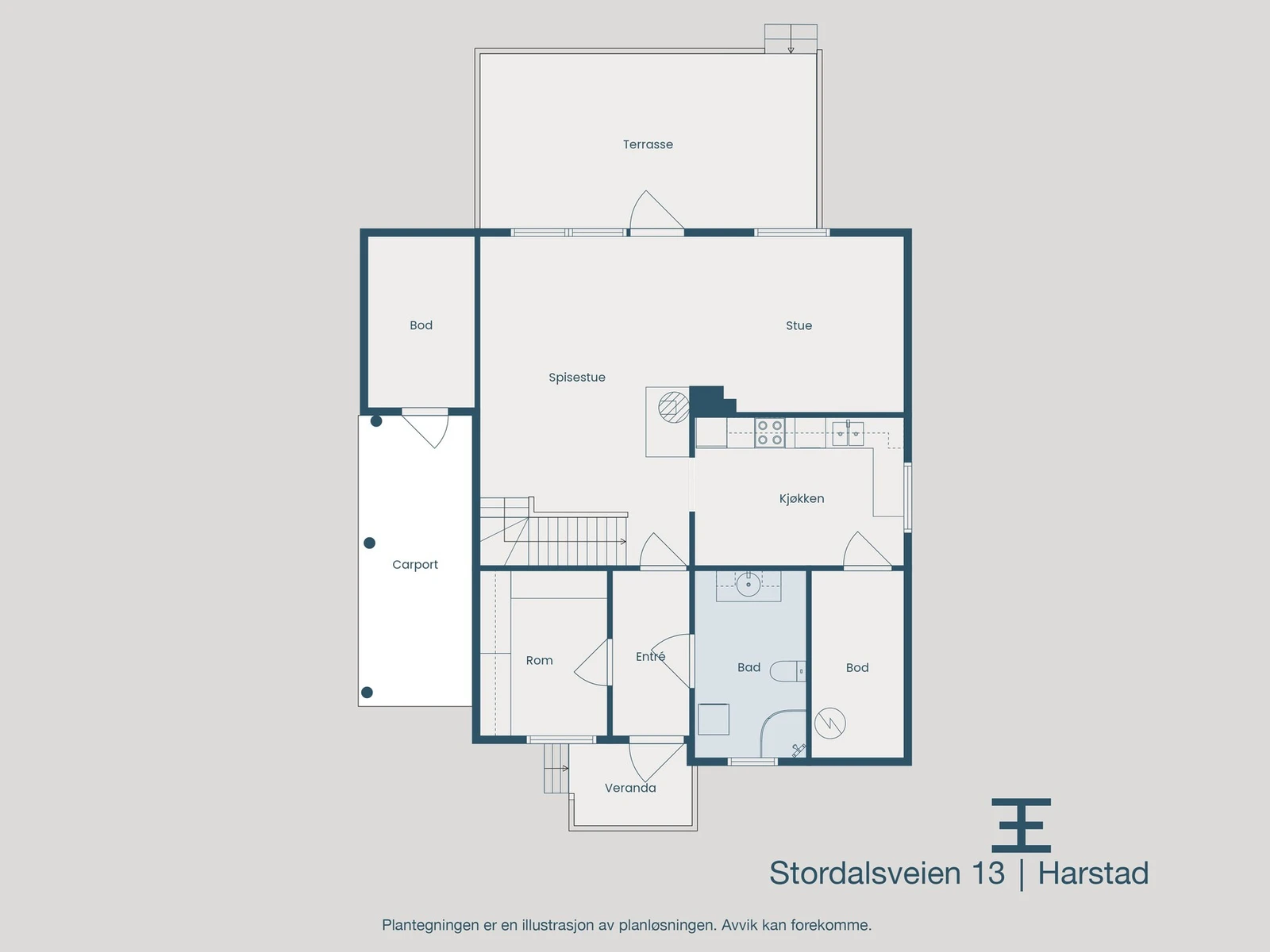 Plantegning 1. etasje Galleribilde