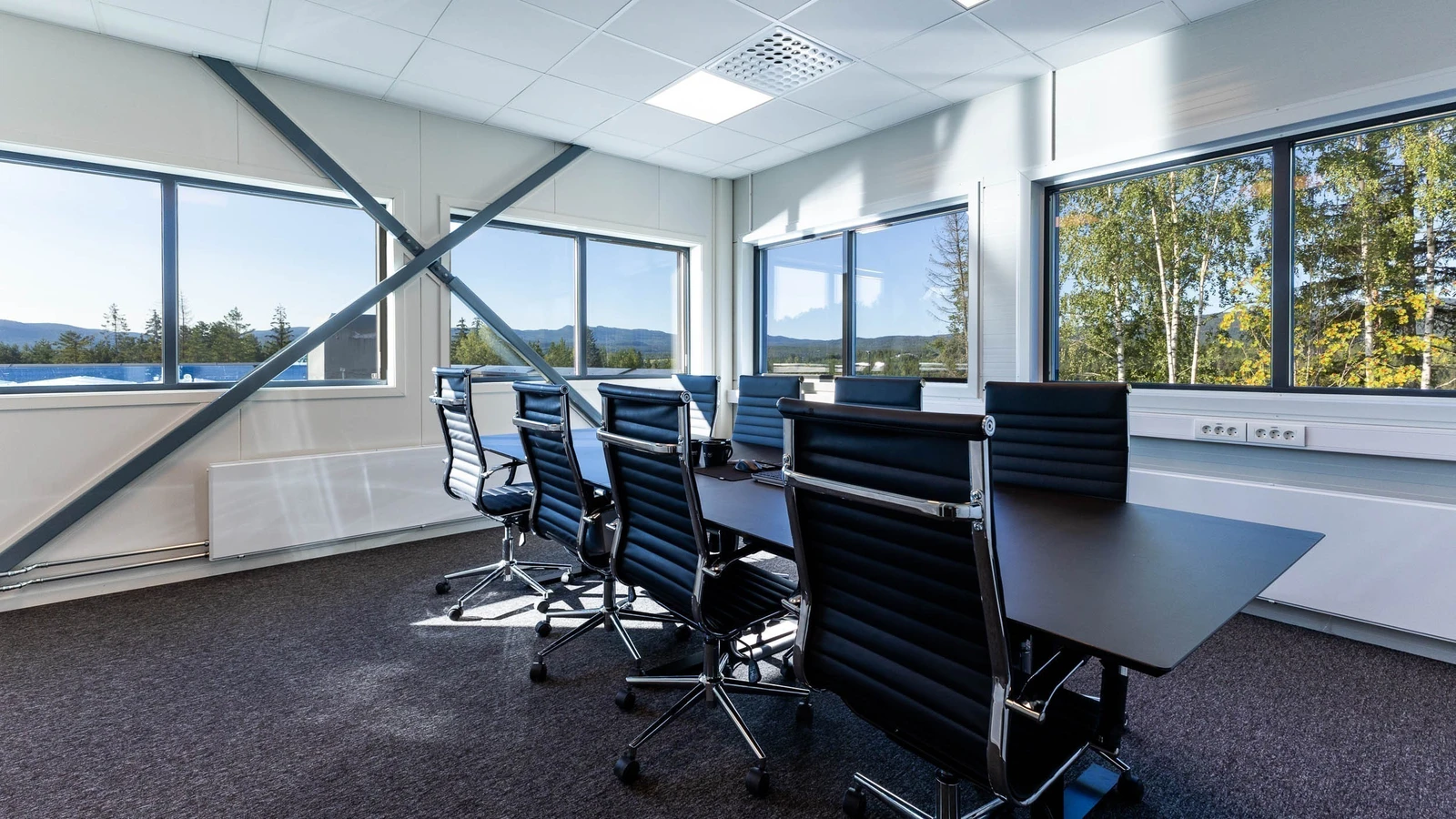 Flere møterom som kan bookes. Her med flott utsikt mot Skrimfjellene. Galleribilde