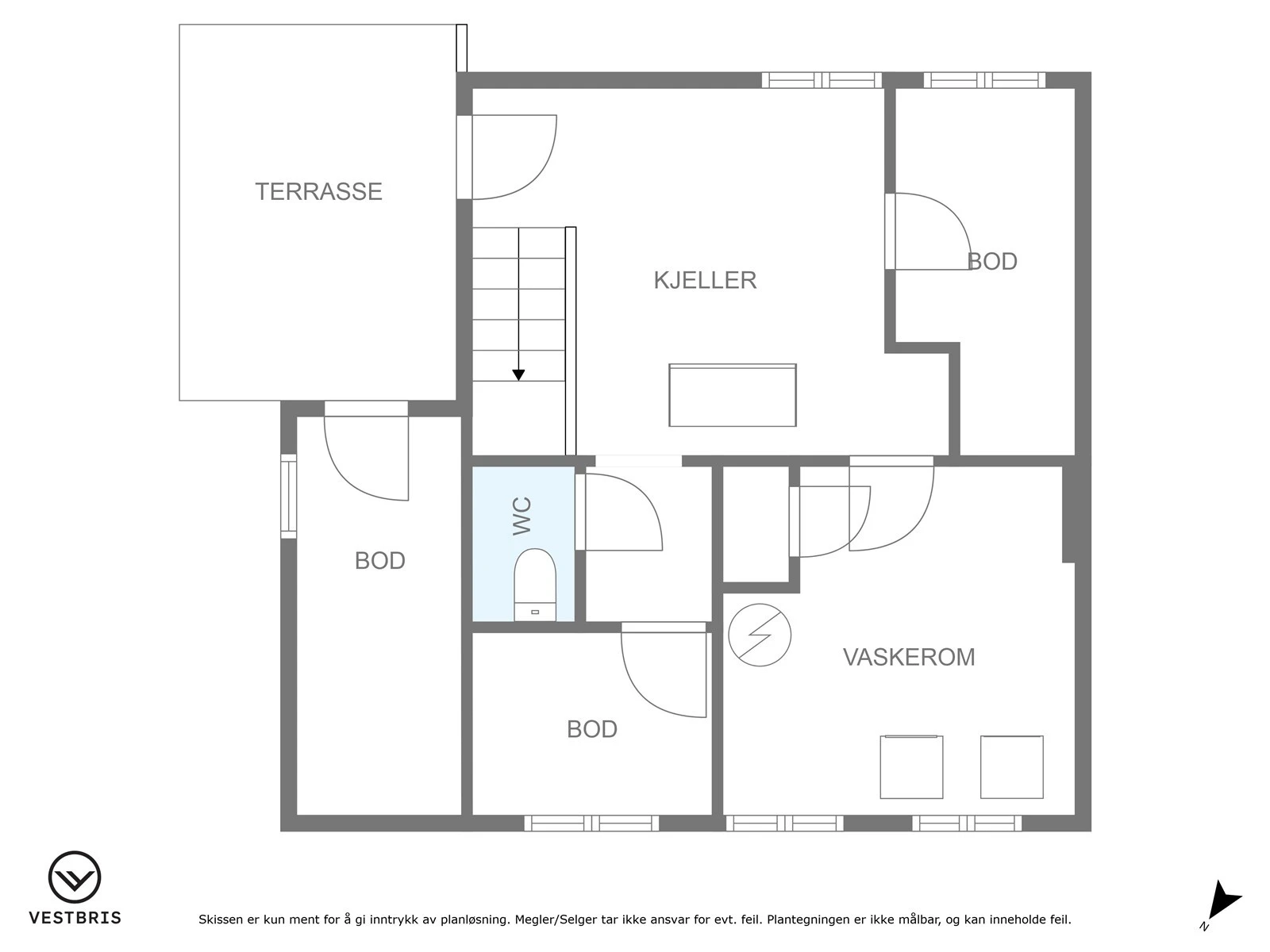 Plantegning av underetasjen Galleribilde