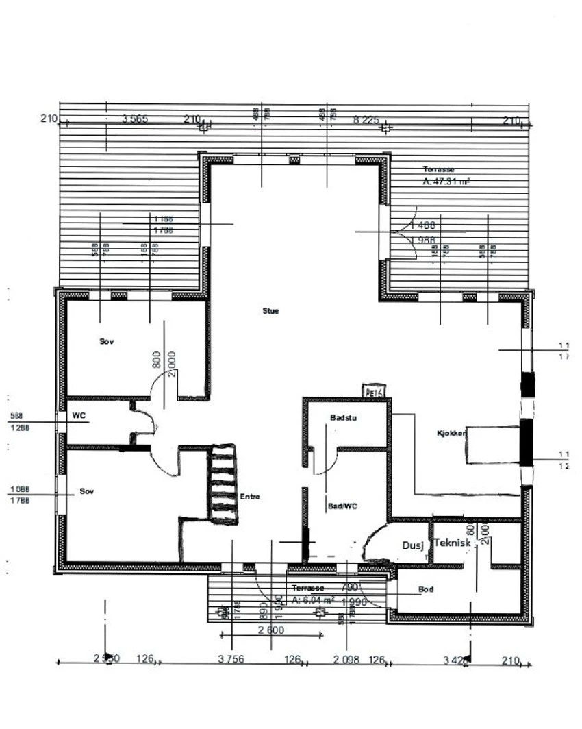 Plantegning 1. etasje Galleribilde