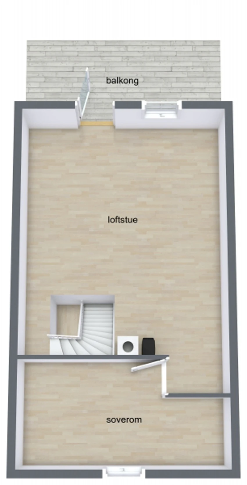 Plantegning loftsetasje Galleribilde