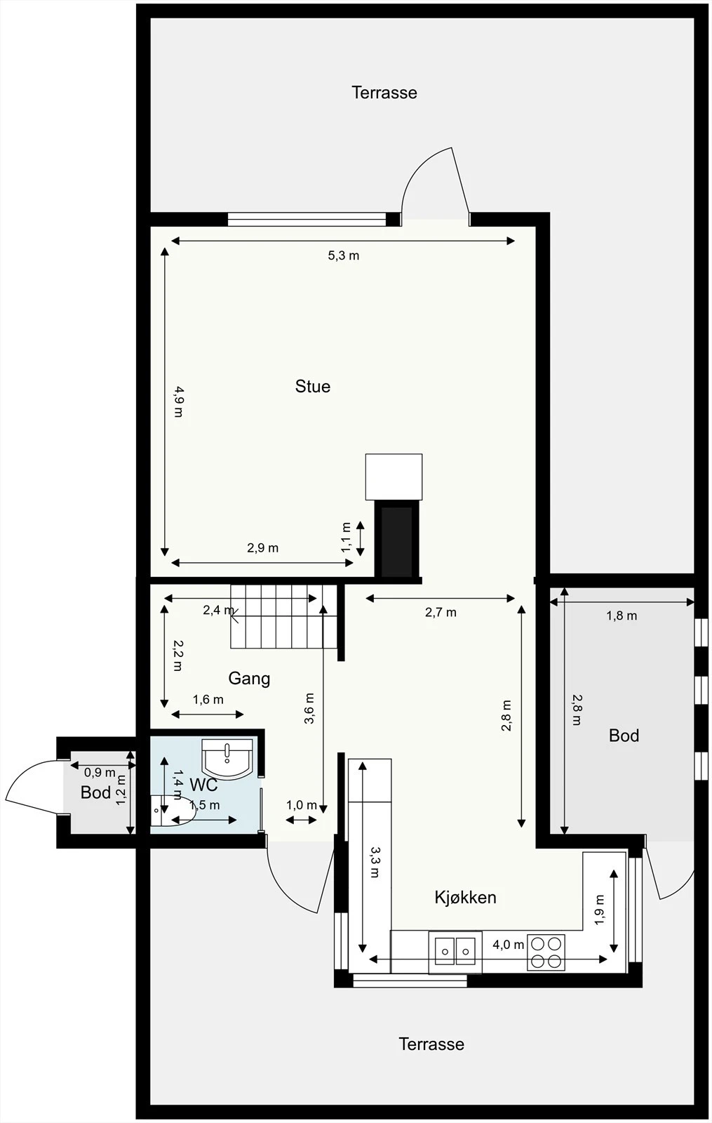 Plantegning 1. etasje. Galleribilde