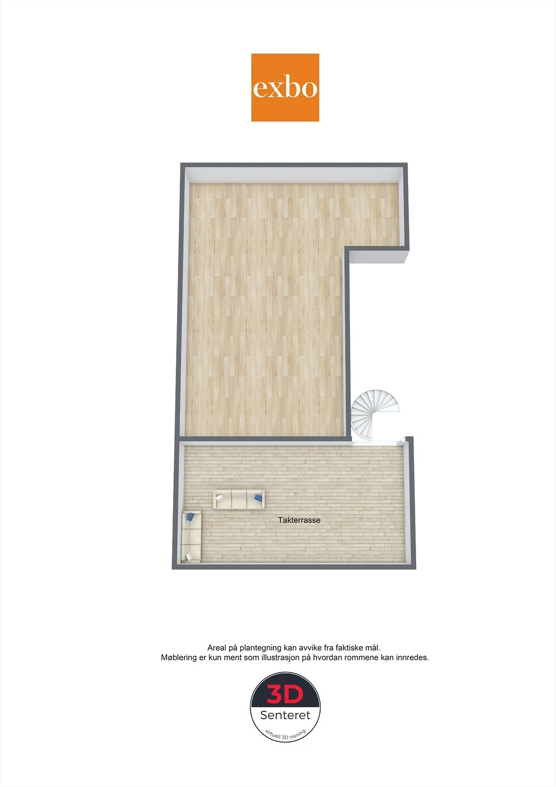 Plantegning takterrassen Galleribilde