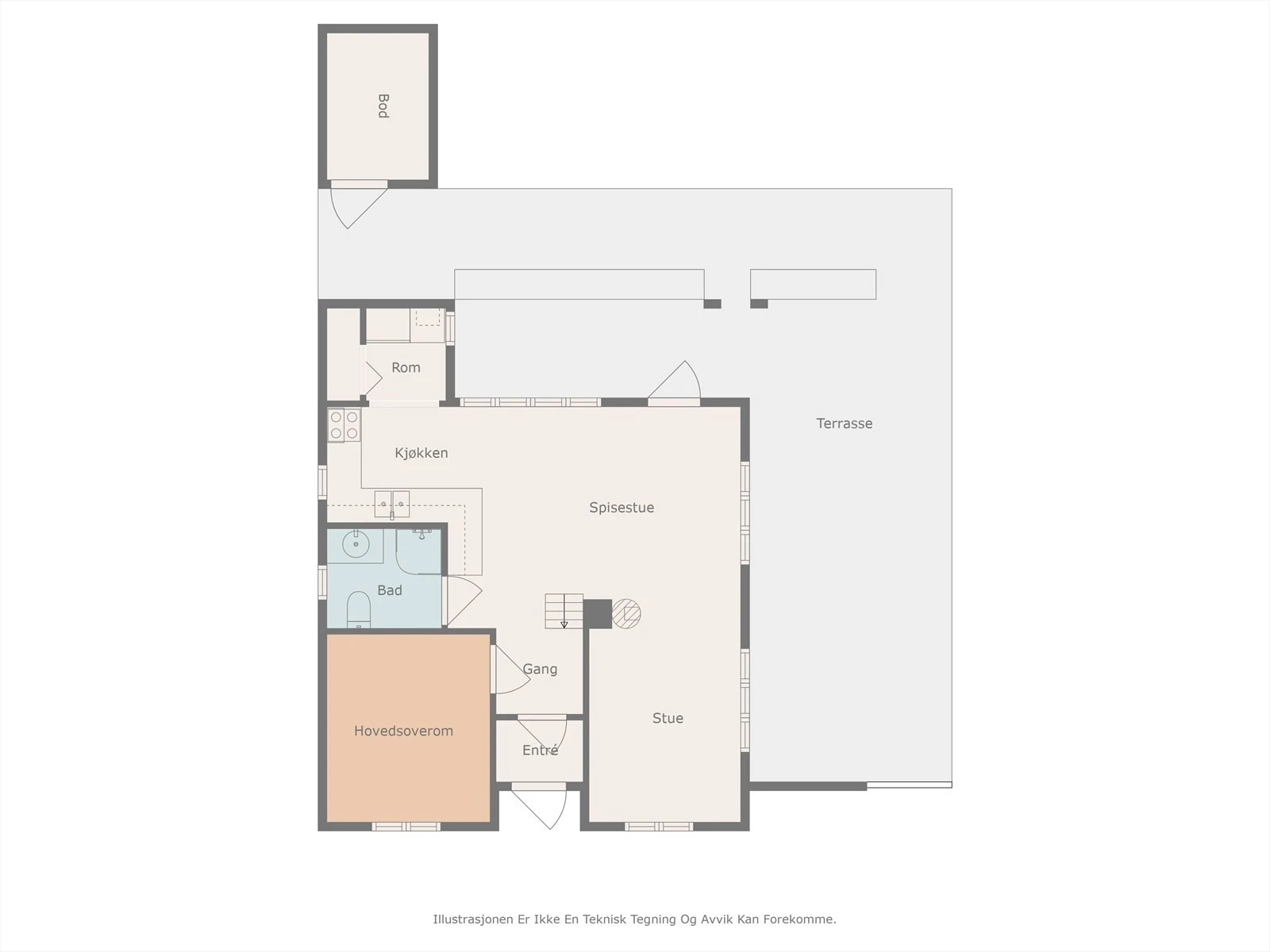 Plantegning over hytta og anneks. Galleribilde