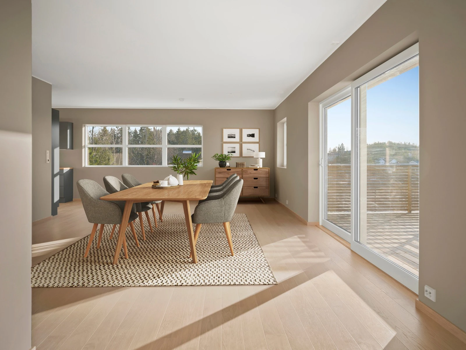 Stuen kan naturlig deles opp i flere soner. Galleribilde