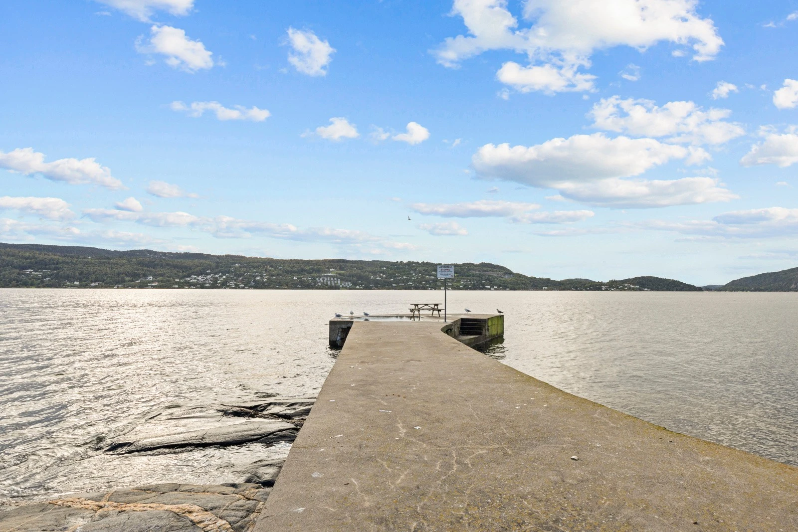 Brygge ved badestranden. Galleribilde