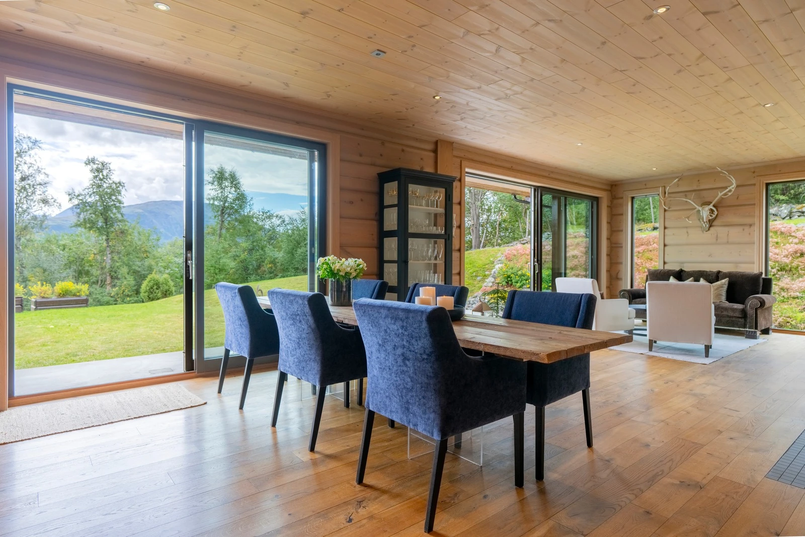 Spiseseksjonen finner sin naturlige posisjon mellom kjøkkenet og stuen. Det god plass til stort spisebord som han kan huse flere gjester til hyggelige sammenkomster. Galleribilde