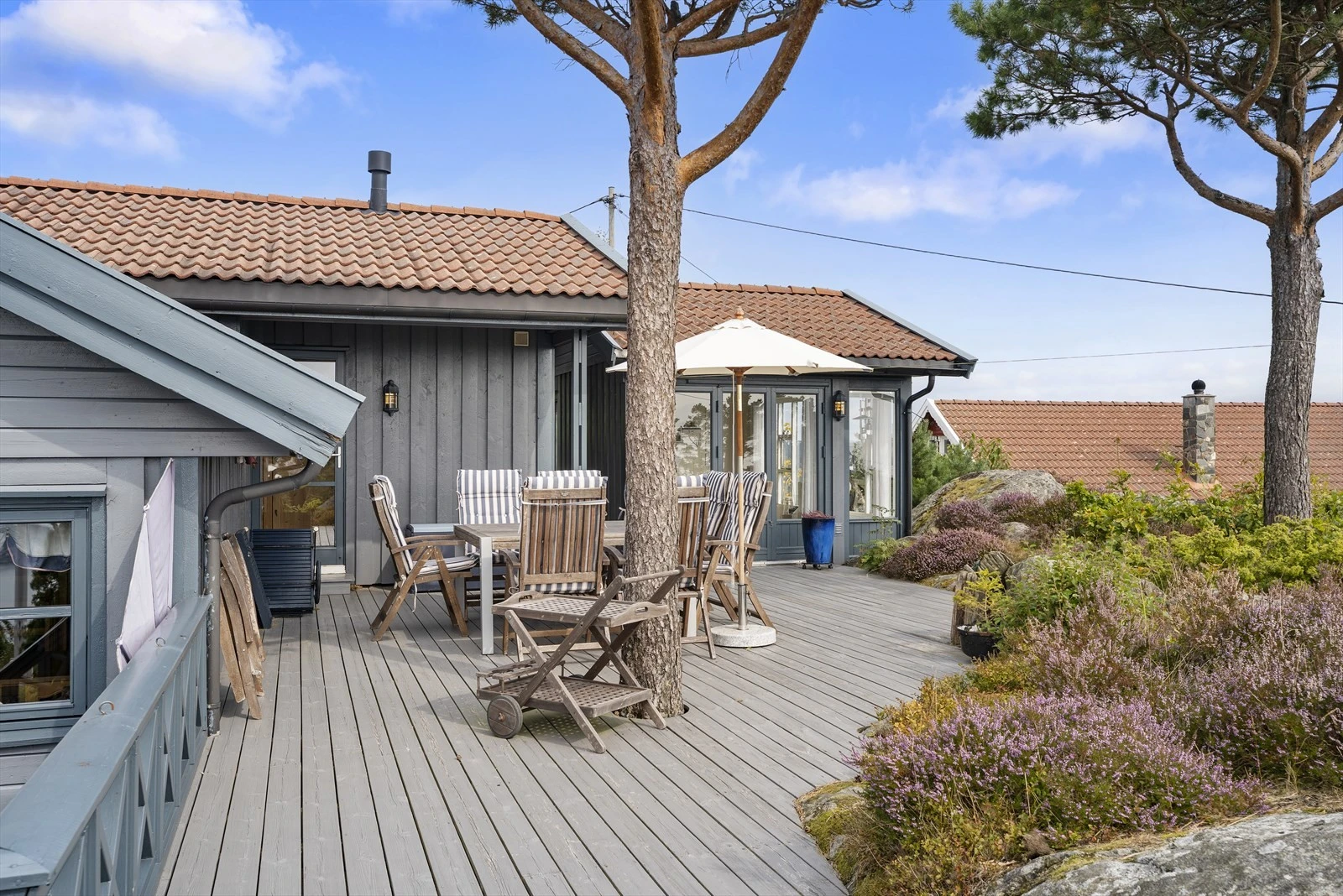 Et herlig sted hvor middagen kan nytes ute. Galleribilde