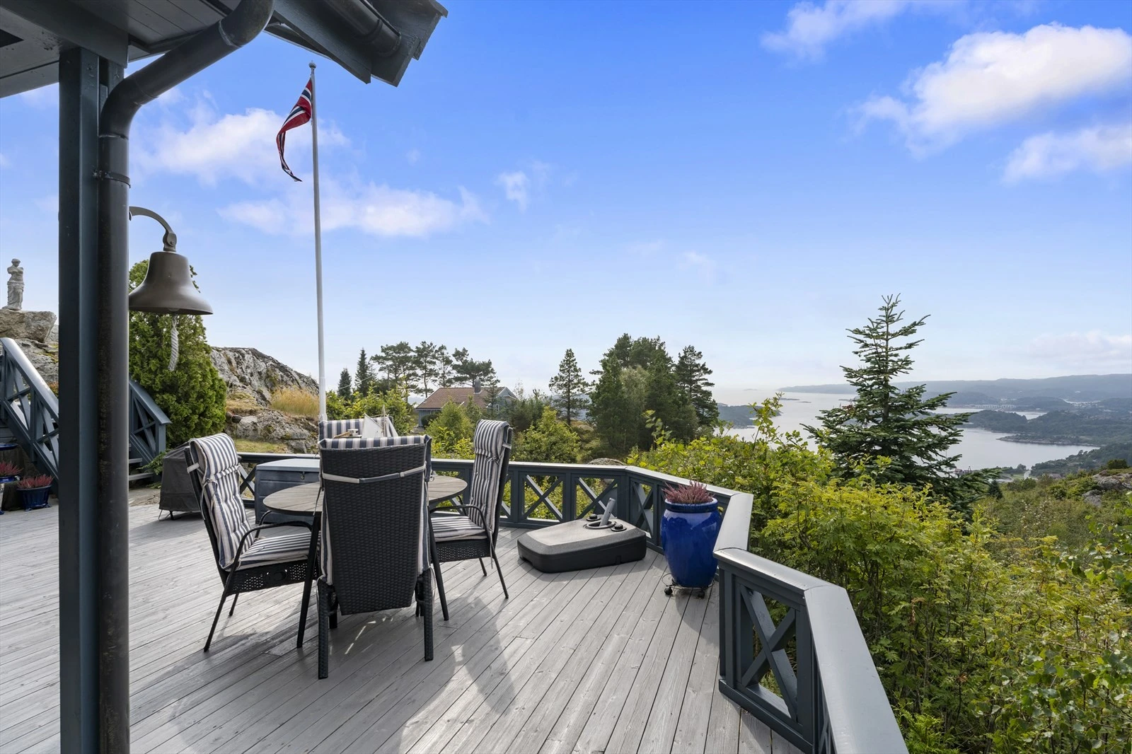 Med flere soner ute hvor man kan nyte utsikten og solen. Galleribilde