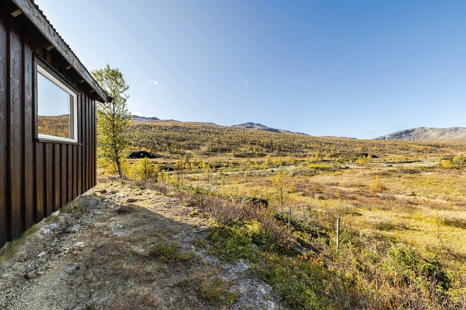Hytta ligger fritt og åpen Galleribilde