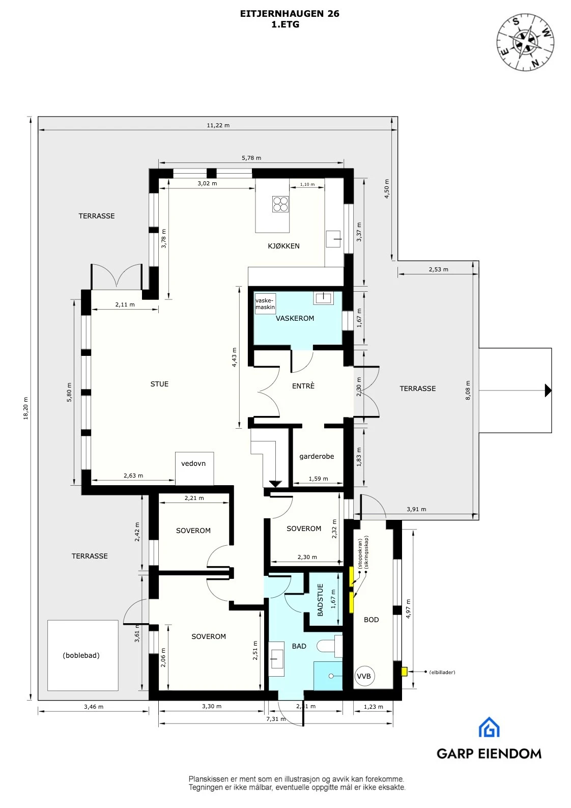 Plantegning 1.etg Galleribilde