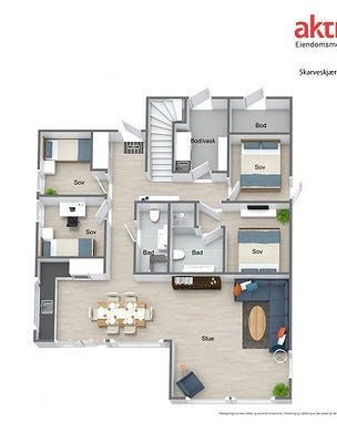 Planløsning 1. etasje Galleribilde