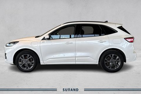Vår brukte Kuga Phev er lakkert i den lekre White Platinum ( perlemor ) som rett og slett er nydelig å se på. De sorte detaljene setter også et sporty preg over bilen.