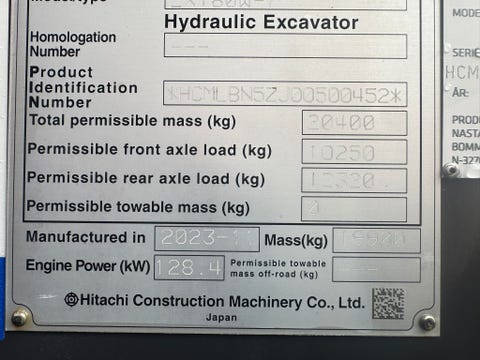 Hitachi ZX180 WT-7 NY MASKIN – bilde 11