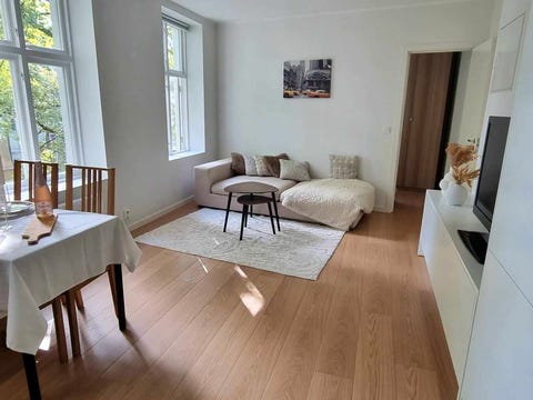 Meget sentral, lys, koselig og skjermet leilighet.