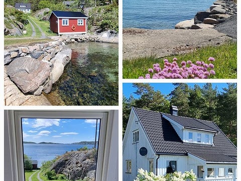 Koselig hus ved sjøen - med strand og båt